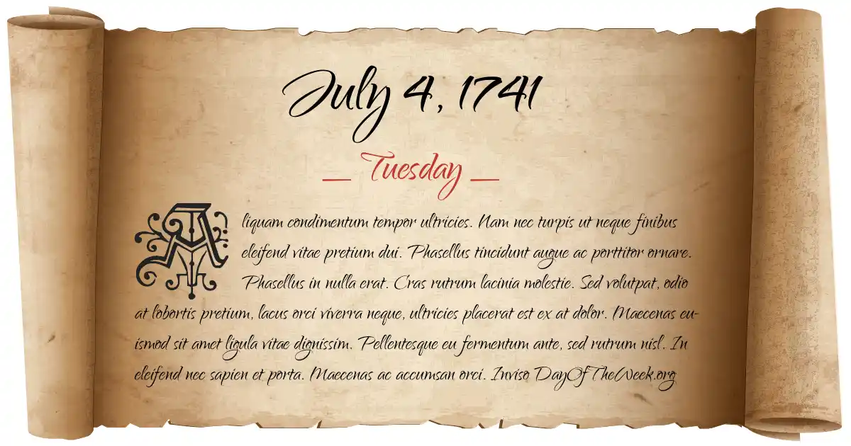 July 4, 1741 date scroll poster