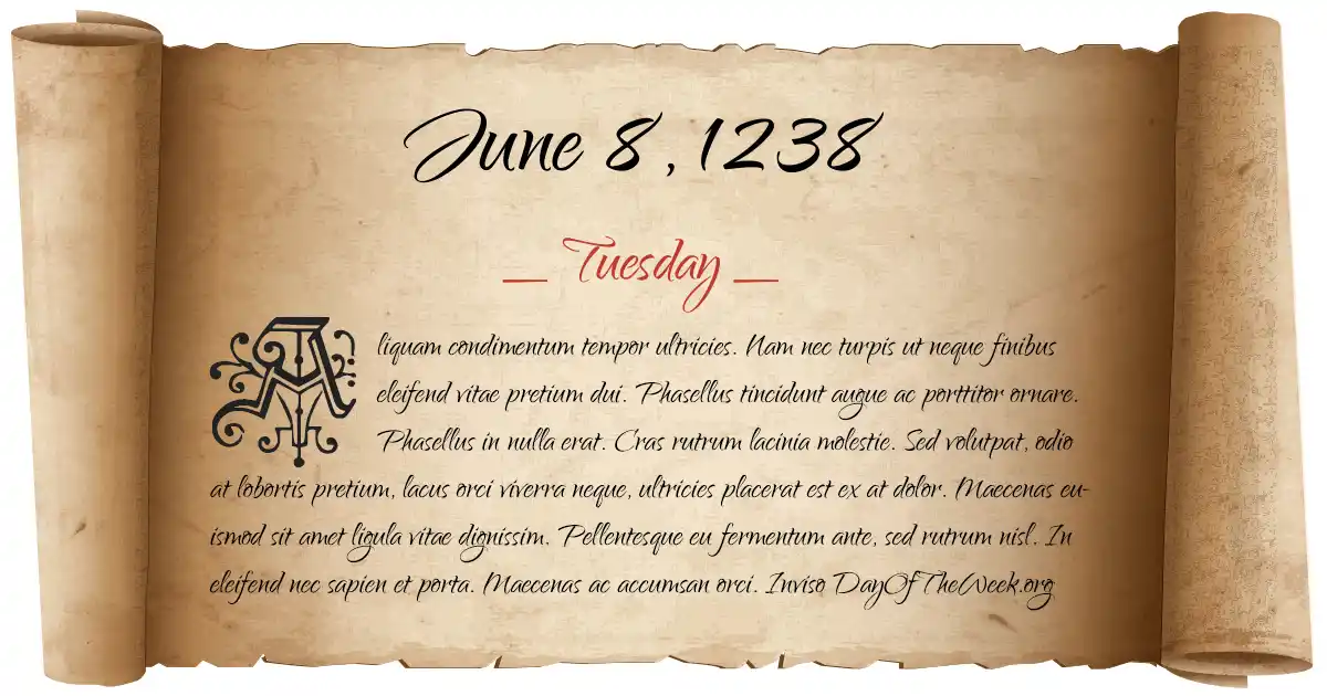 June 8, 1238 date scroll poster