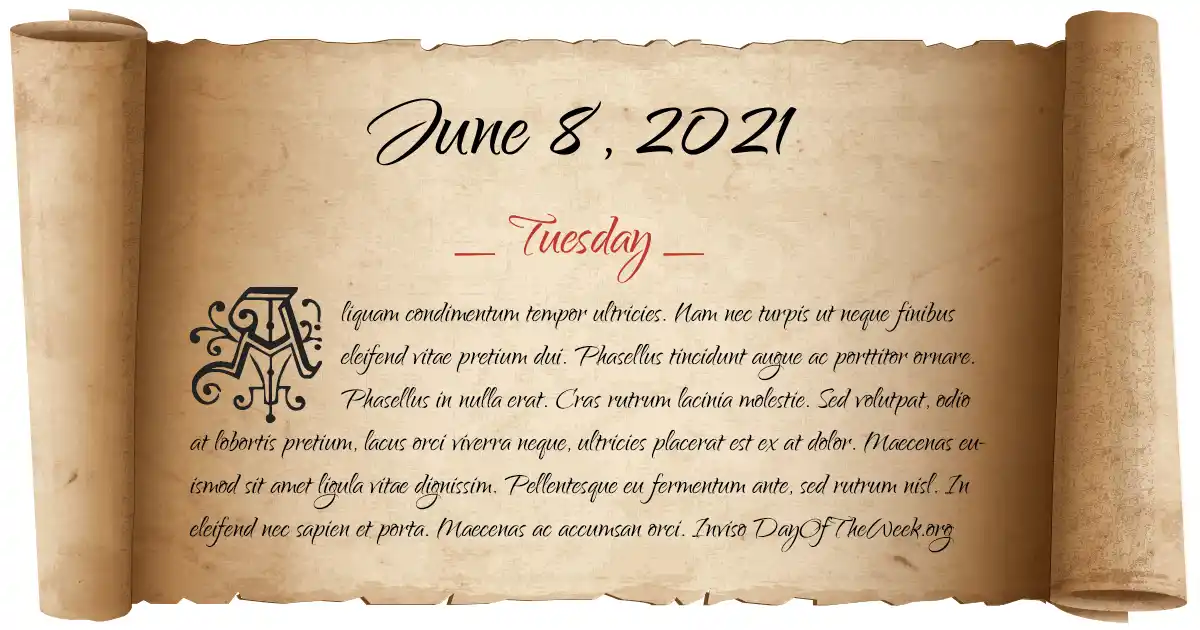 June 8, 2021 date scroll poster