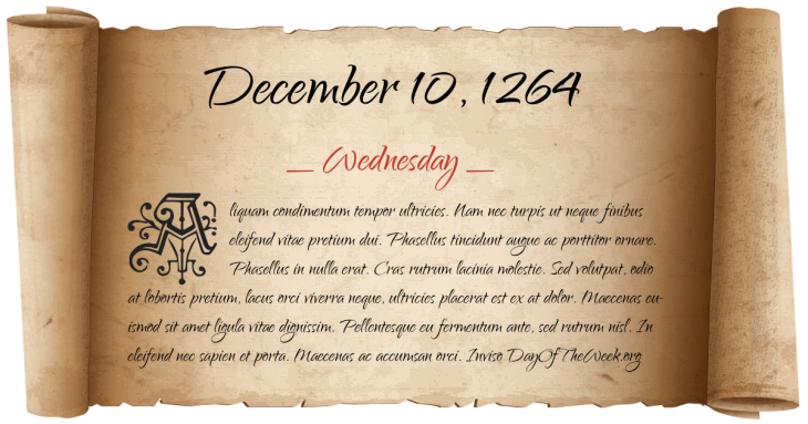 Wednesday December 10, 1264