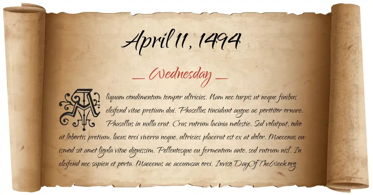 April 11, 1494 date scroll poster