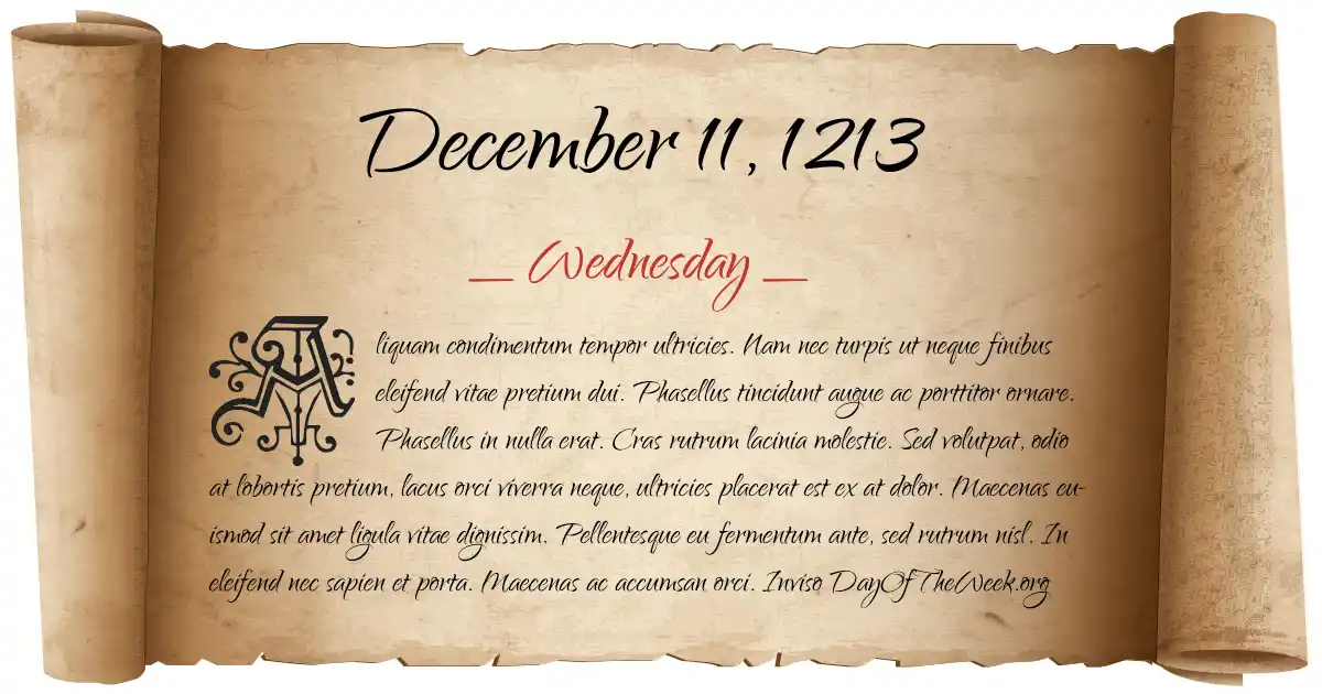 December 11, 1213 date scroll poster