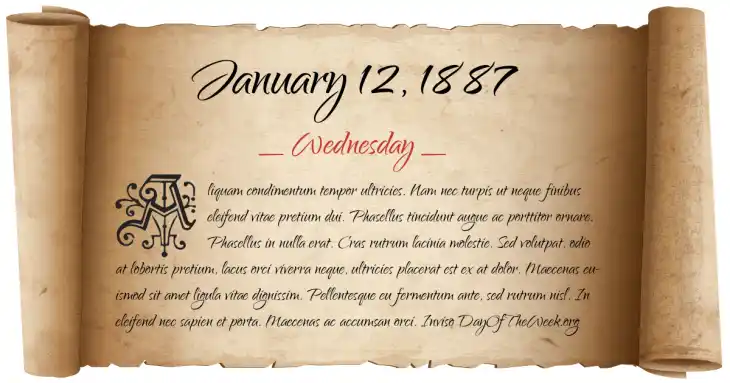 Wednesday January 12, 1887