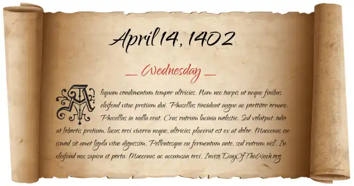 Wednesday April 14, 1402