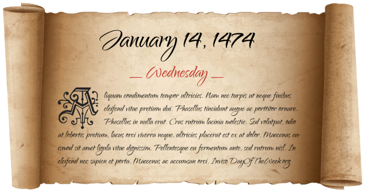 Wednesday January 14, 1474