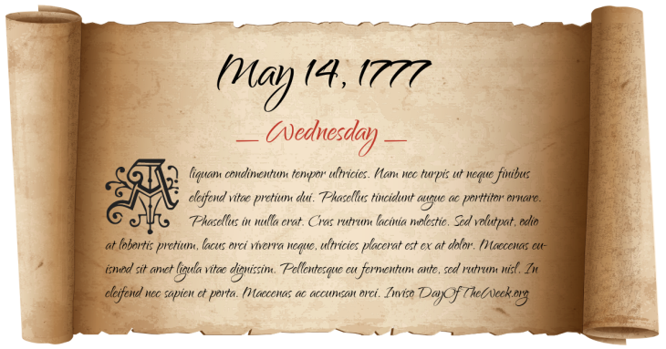 Wednesday May 14, 1777