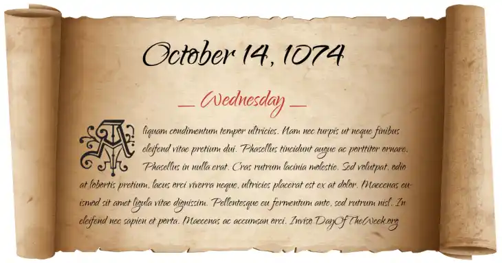 Wednesday October 14, 1074