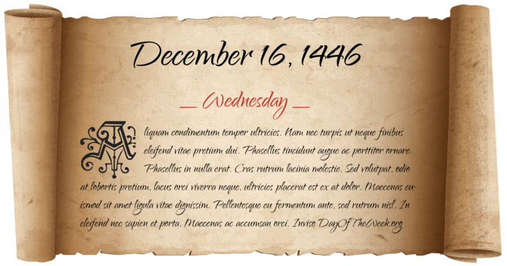 Wednesday December 16, 1446