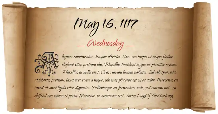 Wednesday May 16, 1117