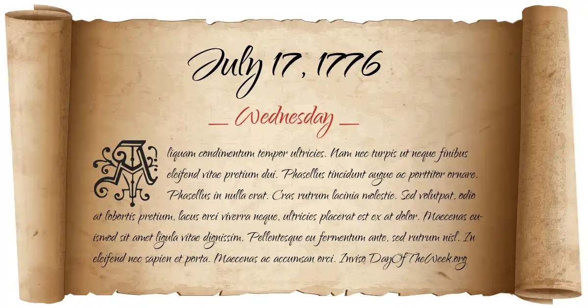 July 17, 1776 date scroll poster