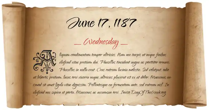 Wednesday June 17, 1187