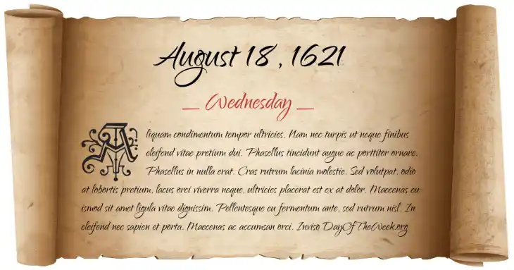 Wednesday August 18, 1621