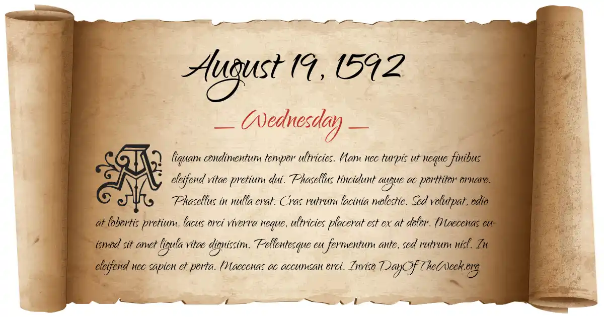 August 19, 1592 date scroll poster