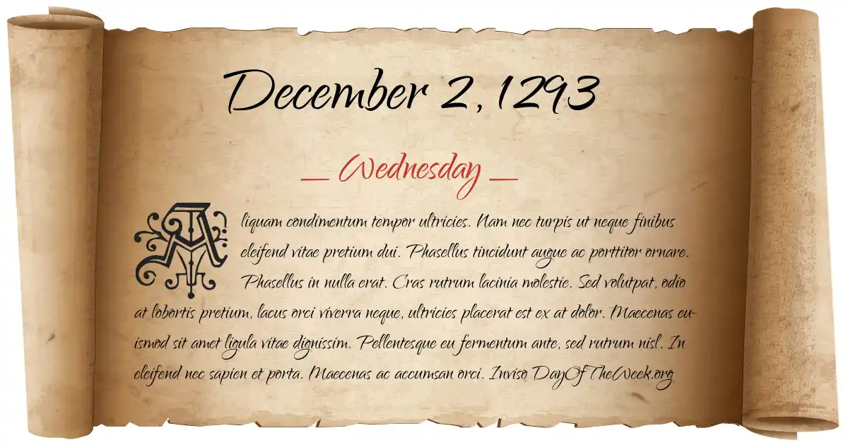 December 2, 1293 date scroll poster