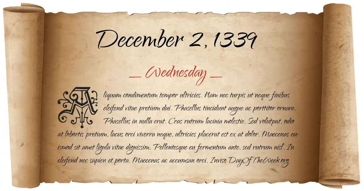 December 2, 1339 date scroll poster
