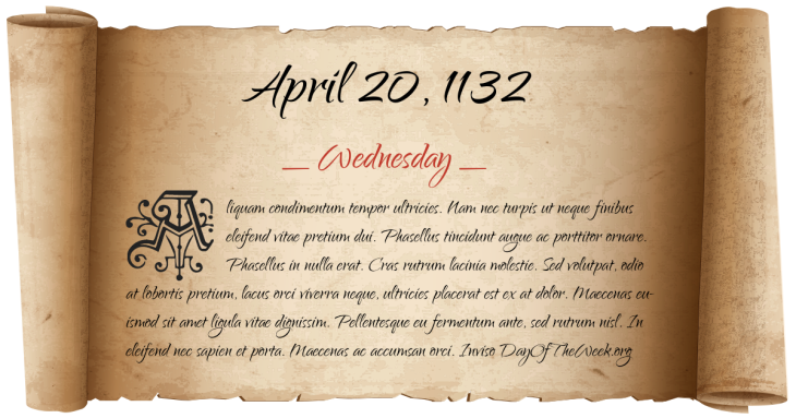 Wednesday April 20, 1132