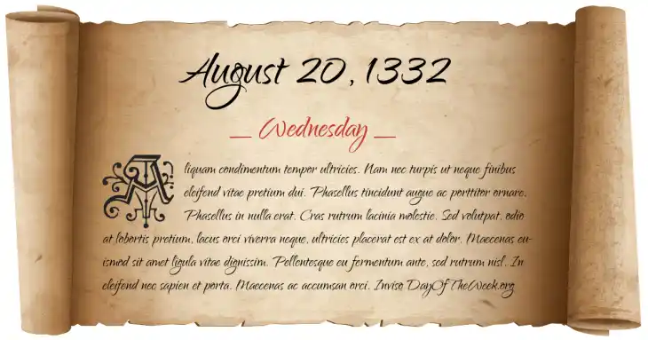 Wednesday August 20, 1332
