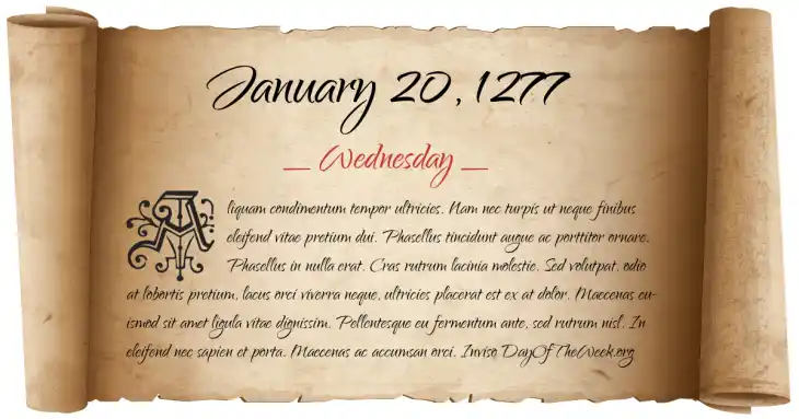 Wednesday January 20, 1277