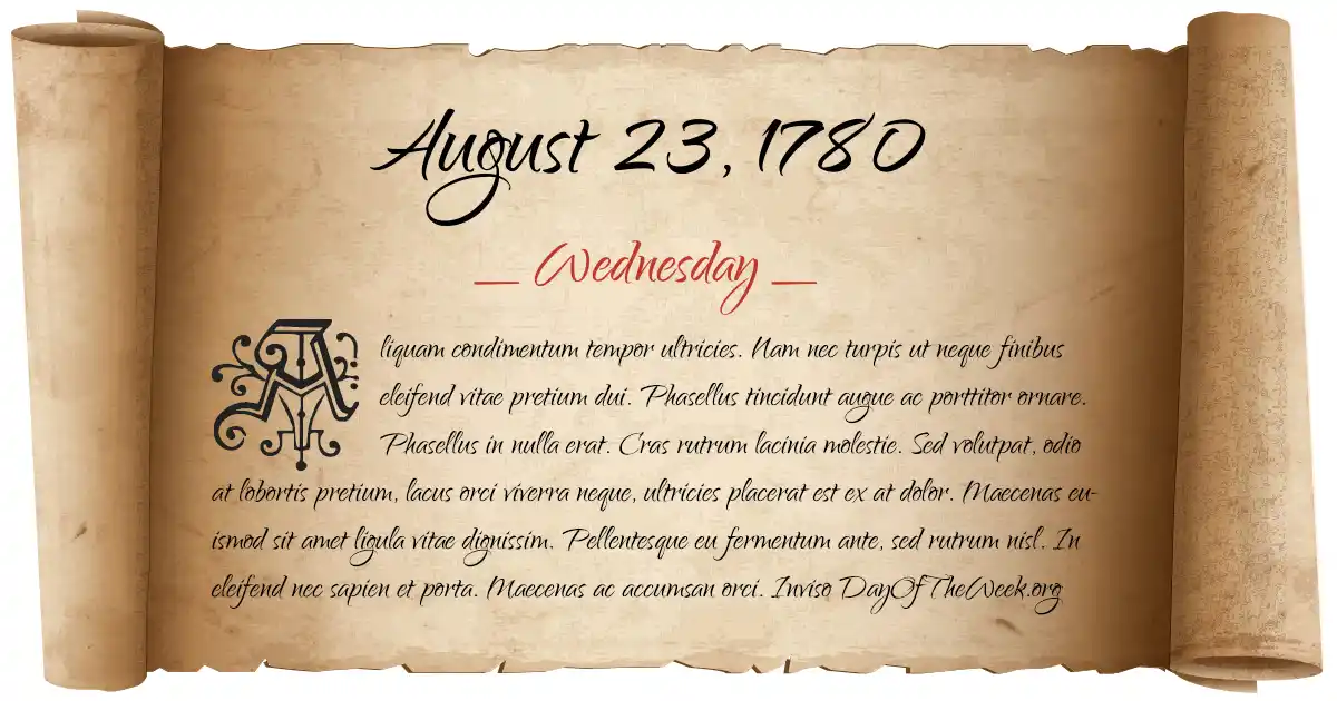 August 23, 1780 date scroll poster