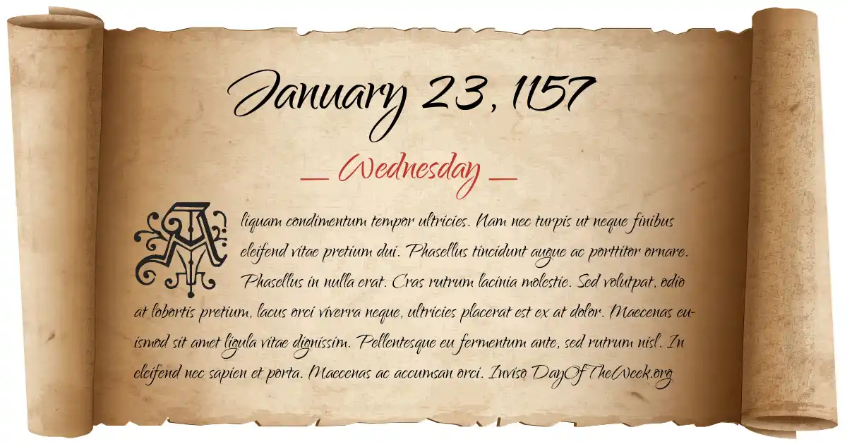 January 23, 1157 date scroll poster