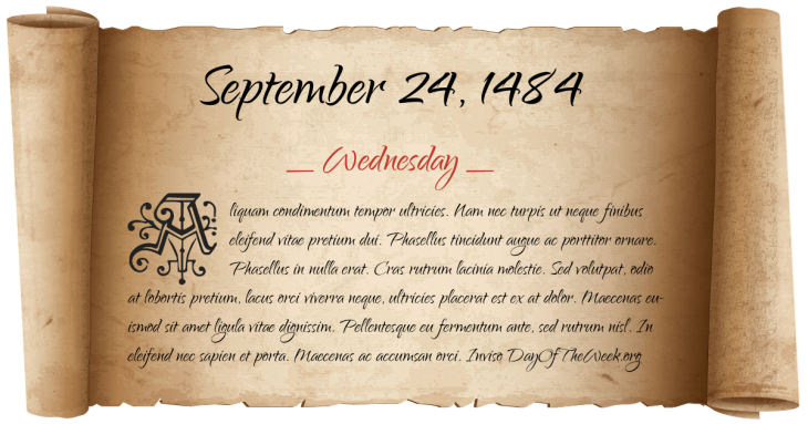 Wednesday September 24, 1484