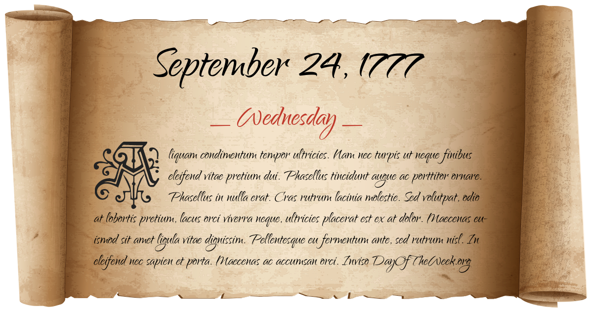 September 24, 1777 date scroll poster