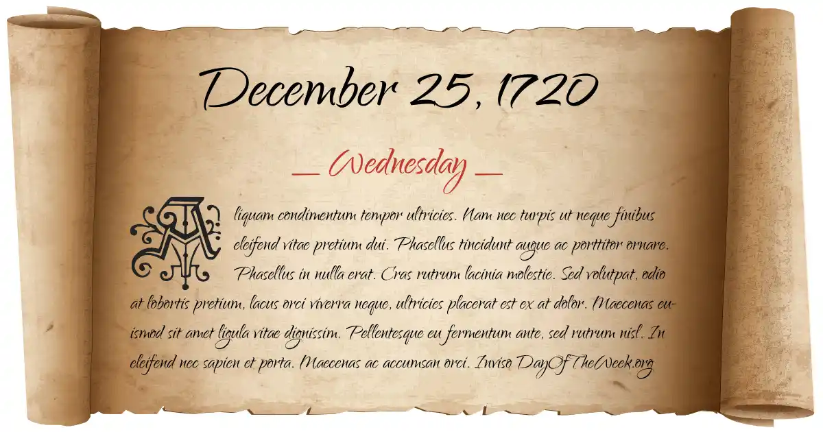 December 25, 1720 date scroll poster