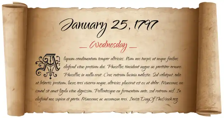 Wednesday January 25, 1797