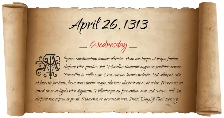 Wednesday April 26, 1313