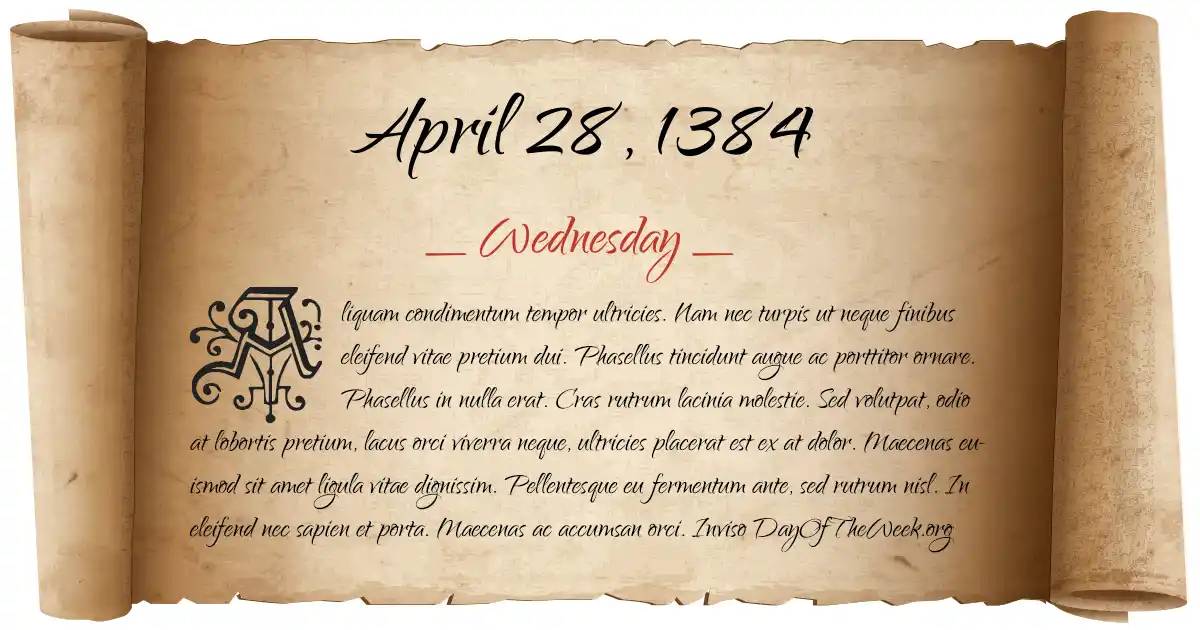 April 28, 1384 date scroll poster