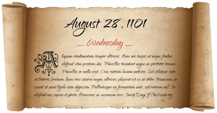Wednesday August 28, 1101
