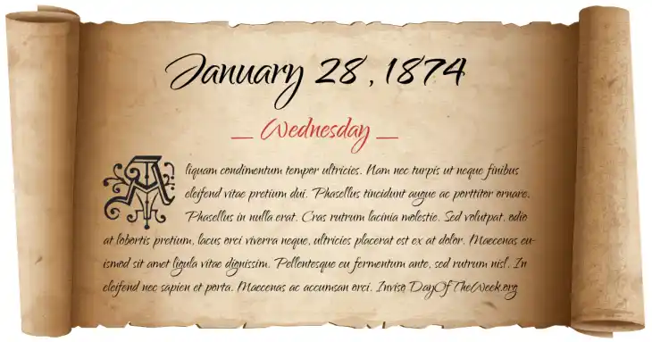 Wednesday January 28, 1874