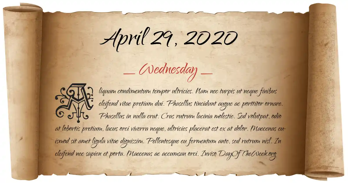 April 29, 2020 date scroll poster