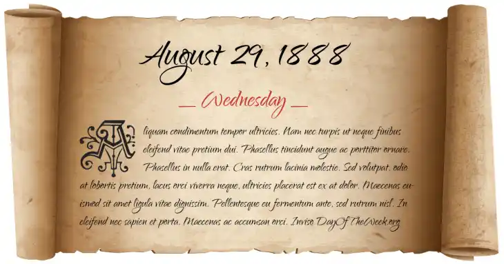 Wednesday August 29, 1888