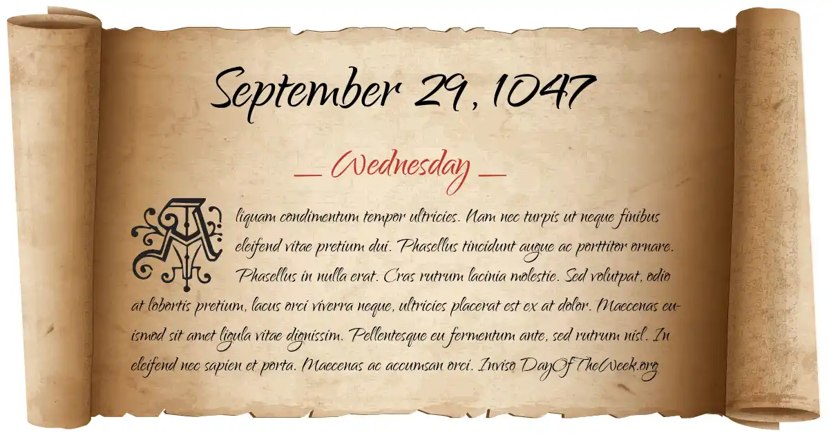 September 29, 1047 date scroll poster