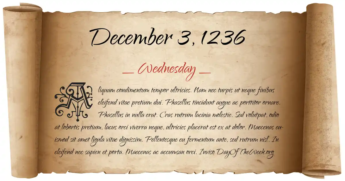 December 3, 1236 date scroll poster