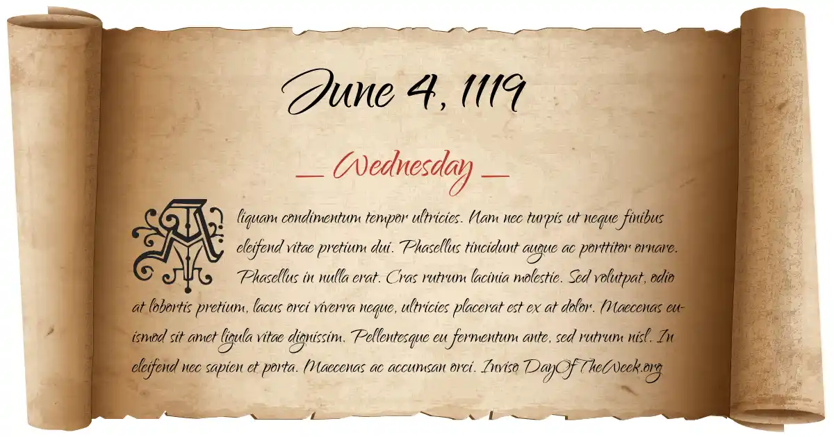 June 4, 1119 date scroll poster