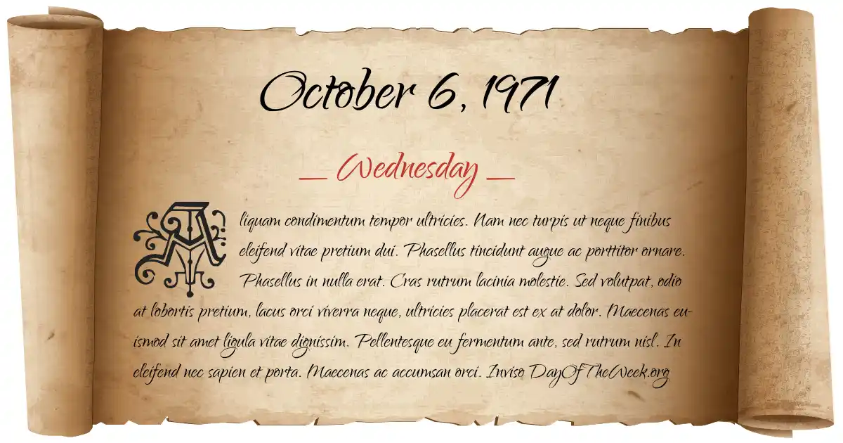 October 6, 1971 date scroll poster