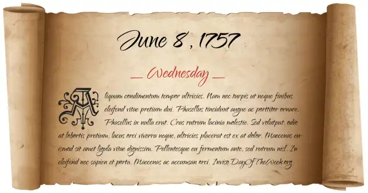 Wednesday June 8, 1757